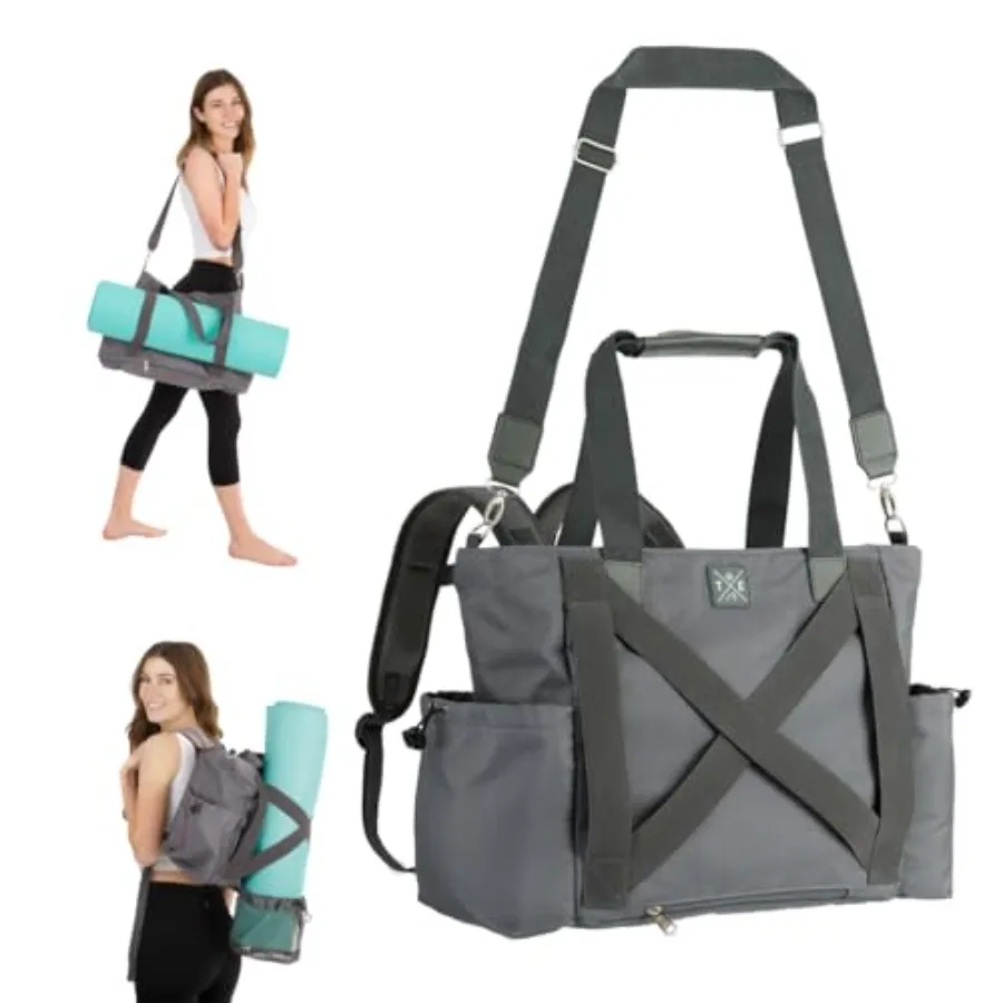 

Yoga Mat Bag 4-in-1 Backpack, Tote Bag, Cross Body, Shoulder Bag Water-Resistant, Durable, with Pockets, fits Thick and XL Mats