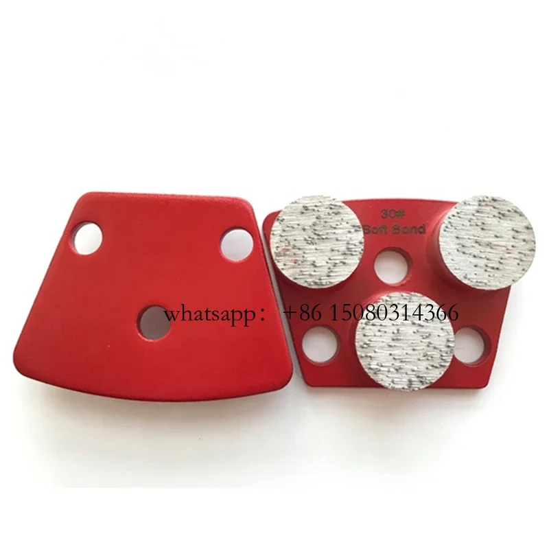 Disco abrasivo per calcestruzzo soft/medio/hard bond da 9 pezzi con tre segmenti rotondi per la ristrutturazione del terrazzo