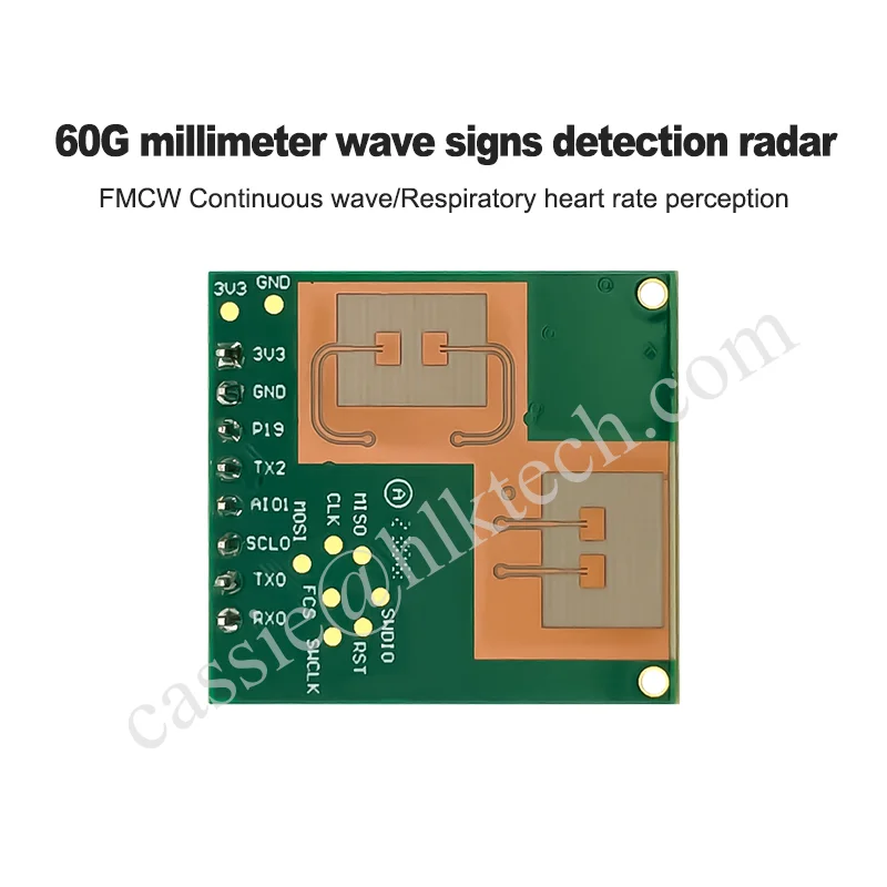 HLK-LD6002 Nouveau 60GHz HLK-LD6002 FMCW Radar Tech Vaccination Humaine Alarme Iratoire Détection de la Fréquence Cardiaque 600mA 3.3V 1.5m 2steroids R PCB 1MB Flas