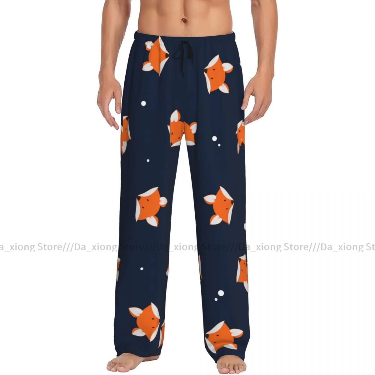 Heren Slaapbroek Mannelijke Loungebroek Heren Schattige Cartoon Vossenhoofden Pyjamabroek