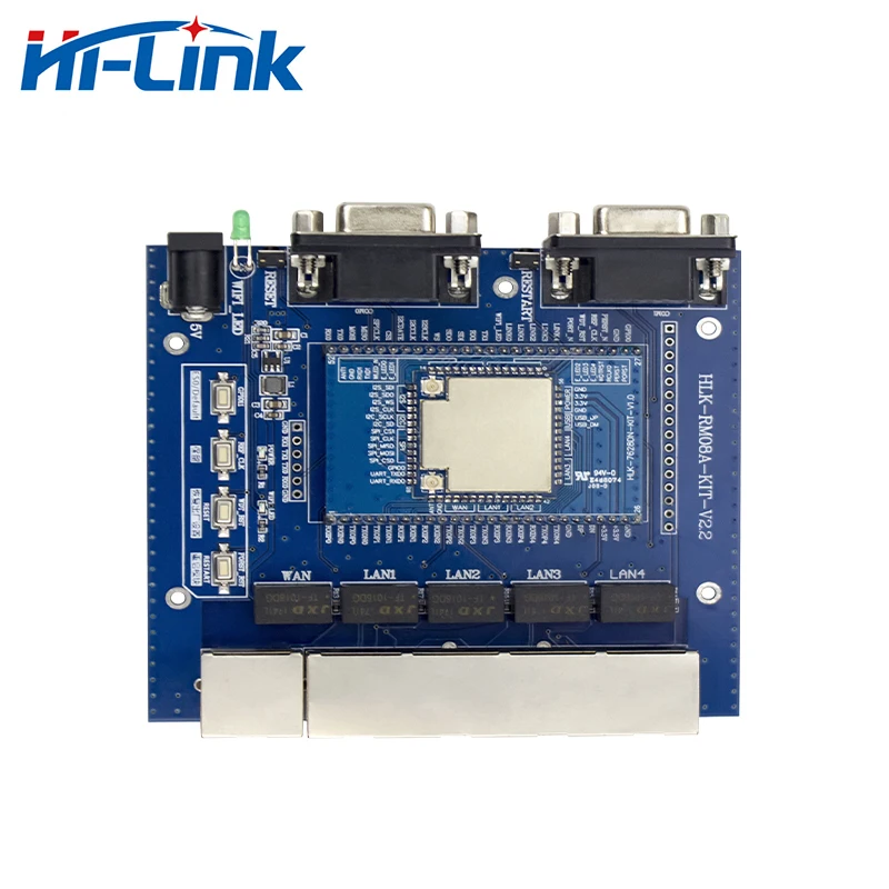 Hi-Link Free Shipping 2pcs/Lot Dual Serial Five Network Port HLK-7628D Smart Devices Openwrt Linux WiFi Wireless Module