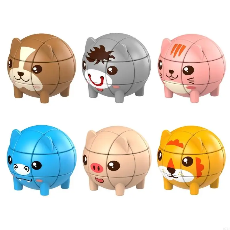 

97BE Portable Cartoon Animal Cubes Toy Perfect For On The Go Mental Stimulation