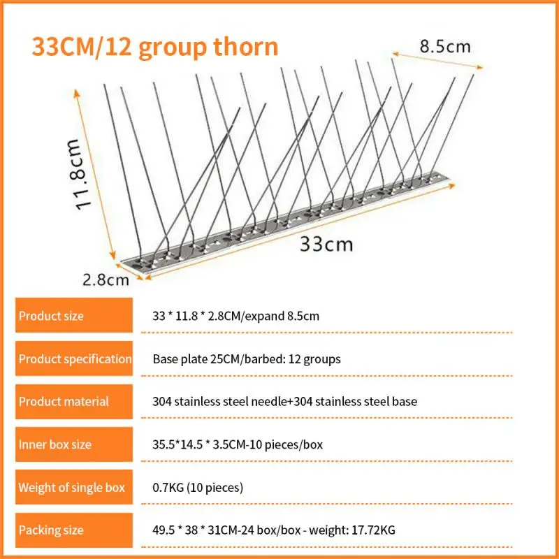 Pigeon Spikes and Bird Repeller Deterrent Anti Bird Pigeon Repellent Stainless Steel Anti Pigeon Spikes Bird Spikes