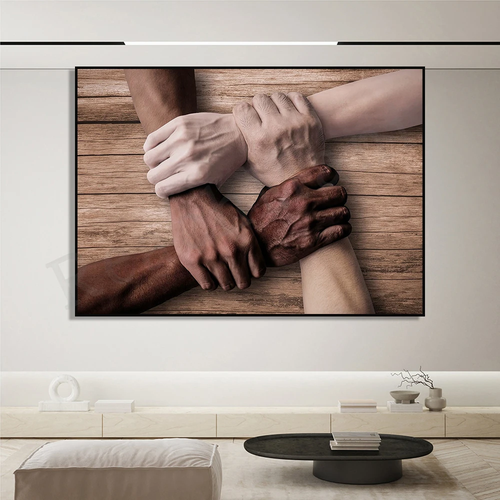 Teamwork Helping Hands, Frontal Poster, Teamwork Photo Office Wall Decor, Quote Canvas, Teamwork Poster, Hands Photo Art,