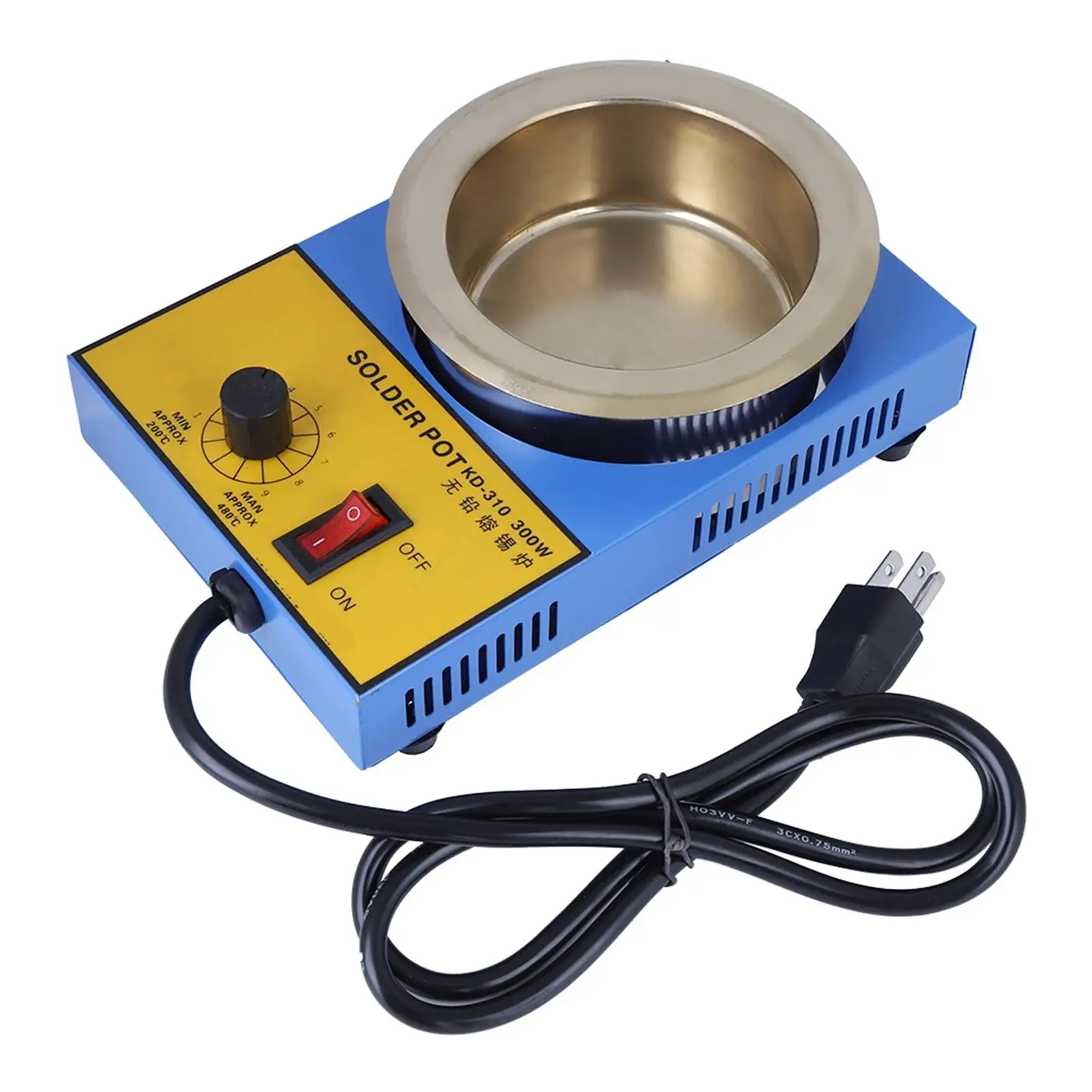 

300W Solder Pot Melting Tin Adjustable Temperature Soldering Desoldering Bath US CN Plug 200 to 450 Degrees Celsius
