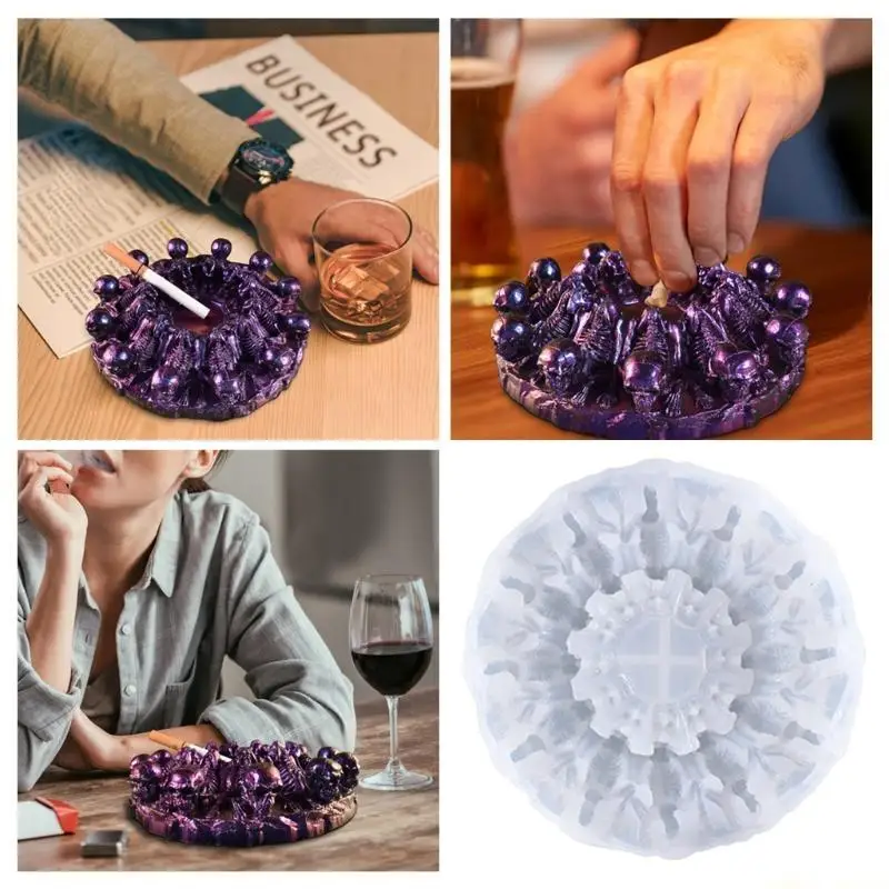

31BF Череп Пепельница Силиконовая форма Смола Форма для DIY Craft Jewelry Инструмент для мужчин