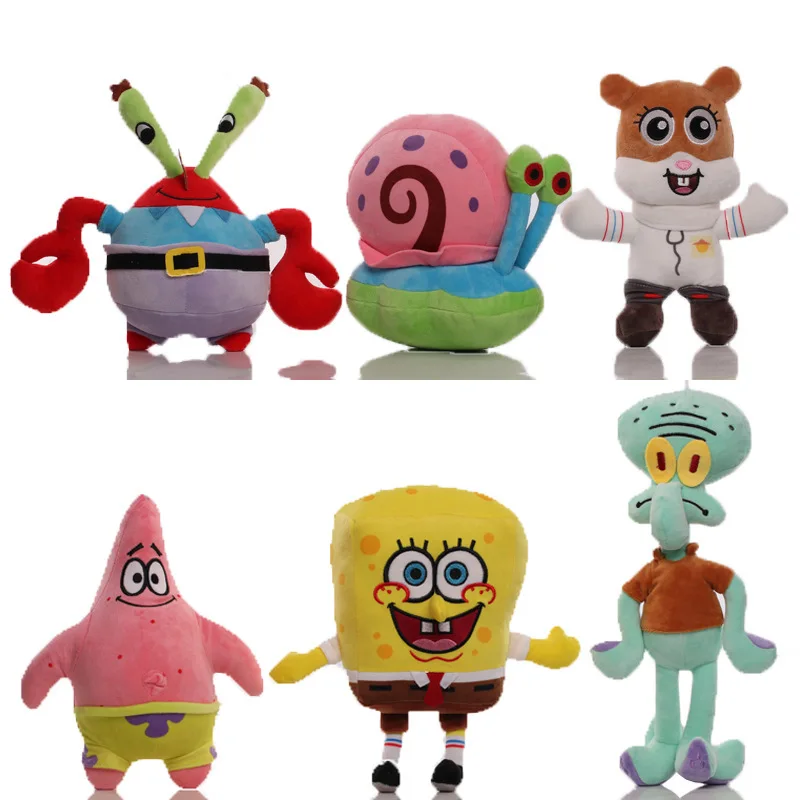 ตุ๊กตาสไปน์จบ็อบ สแควร์แพนท์ส กไรย์ เดอะ สเนล ของเล่นตุ๊กตาการ์ตูนน่ารัก ของเล่นเด็ก หมอนอิงตกแต่ง ของขวัญวันเกิดสำหรับเด็กผู้ชาย