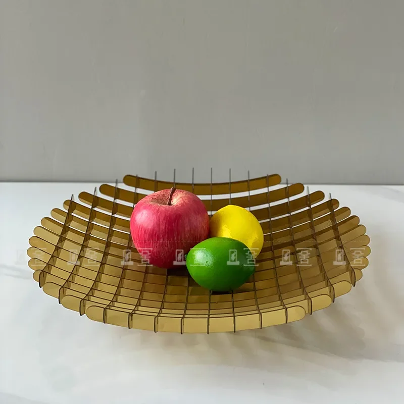 Modern Stainless Steel Mesh Fruit Tray for Living Room Coffee Table Decorative Candy Bowl Hotel Restaurant Home Ornament