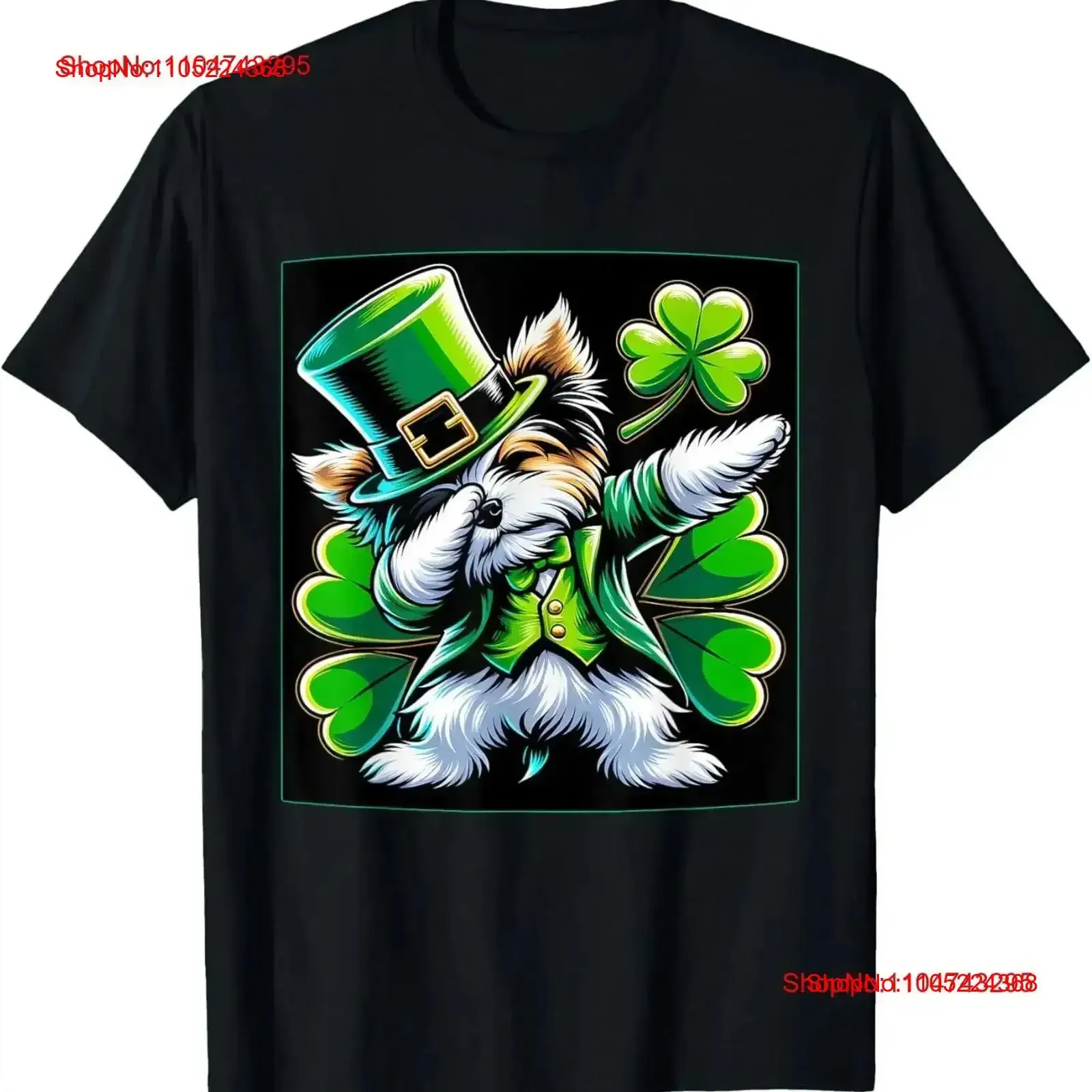 

Футболка St Patricks Leprechaun Dabbing Morkie Dog, винтажная стильная повседневная стильная модная дизайнерская одежда для дома, винтажная стираная одежда