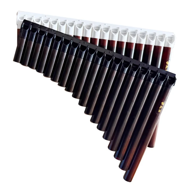 18 Pipes Panpipe Double Hole Semitone Pan Flute Professional Portable Carrying PanFlute Beginners Playing Musical Instruments