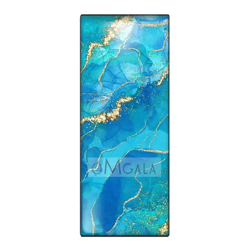 10 قطعة متنوعة 10x25 مللي متر مستطيل الزجاج كبوشن الأزرق الذهبي تقليد حجر الملمس-مثالية DIY بها بنفسك صنع المجوهرات والحرف اليدوية