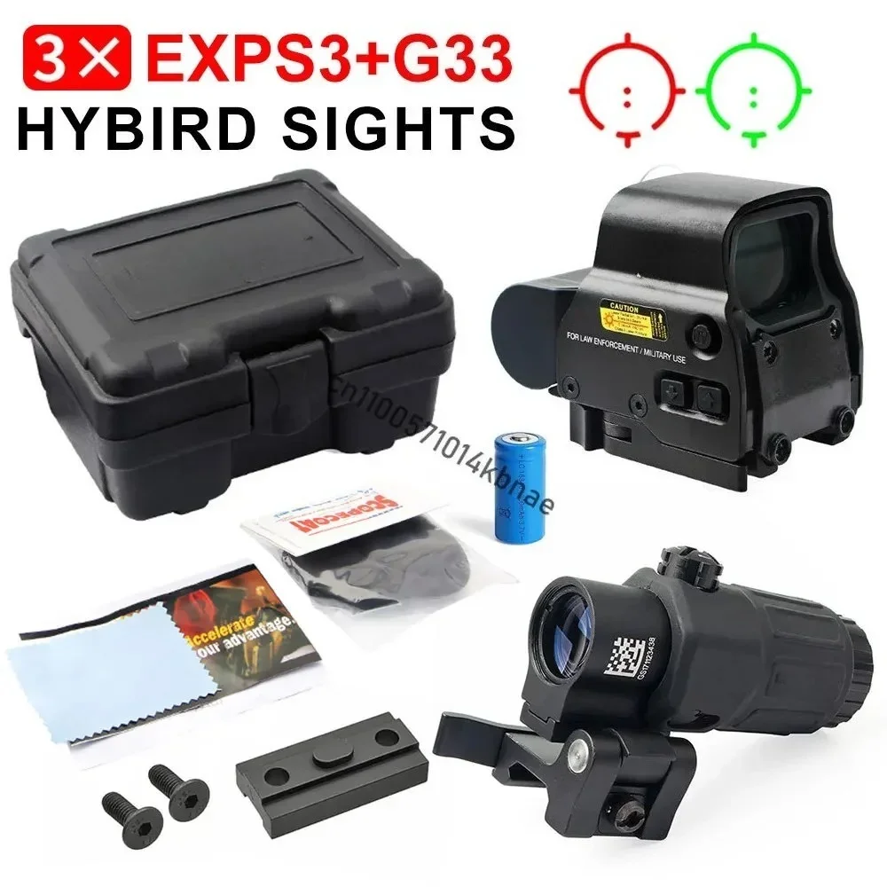 HWS EXPS3 Holografische Red Dot Sight 558 + G43/G33/G45 3X/5X STS Vergrootglas Hybrid Sight Combo richtkijker voor 20mm Rail