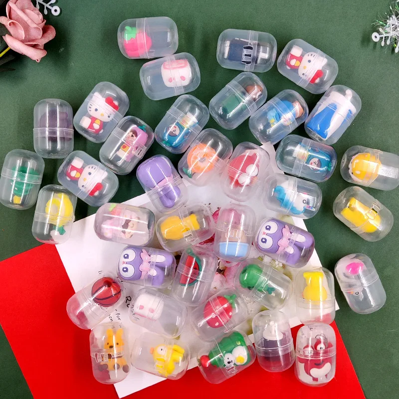 10/20Pcs Transparent Surprise Capsule Twisted Egg Toys Cartoon Mini Animal Doll Model Fun Ball Children Vending Machine Gifts