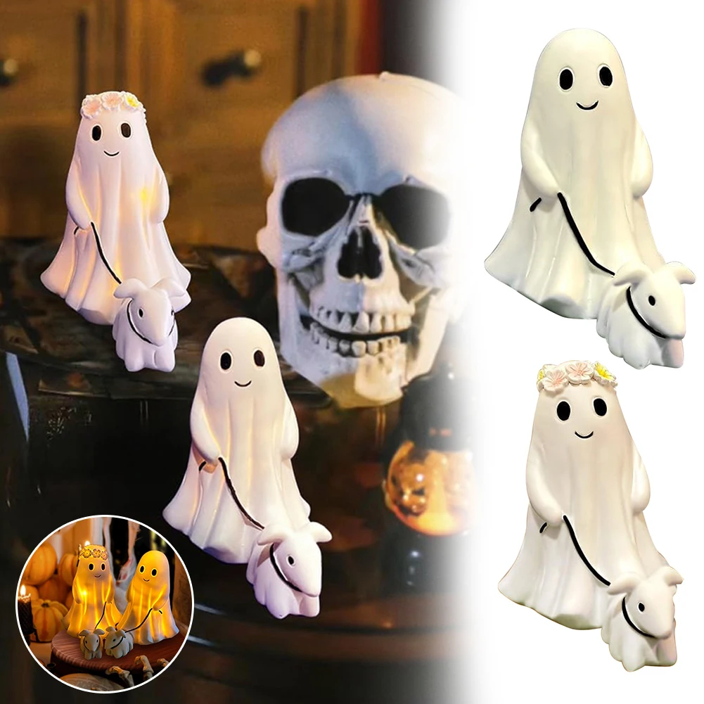 Halloween Holiday Decoration Ghosts Walking Dog Statue Personalised Novelty Ghosts Statue For Desktop Decor