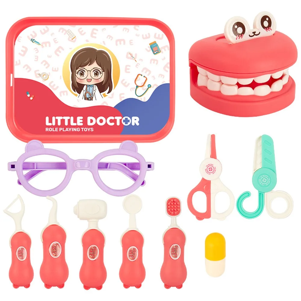 

Role Playing Game Dental Doctor Toys Toothbrush Pretend Play Simulation Dentist Toy Set Early Education Cartoon