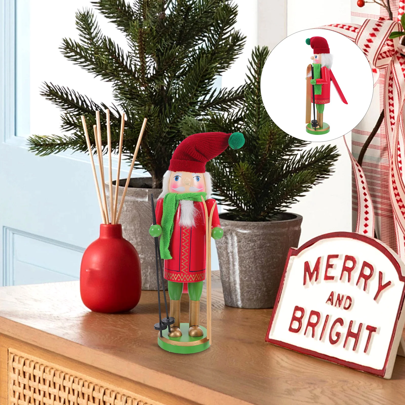 

Christmas Nutcracker Wooden Puppet Traditional Hand Carved Soldier Holiday Home Office Decor Nutcracker Christmas