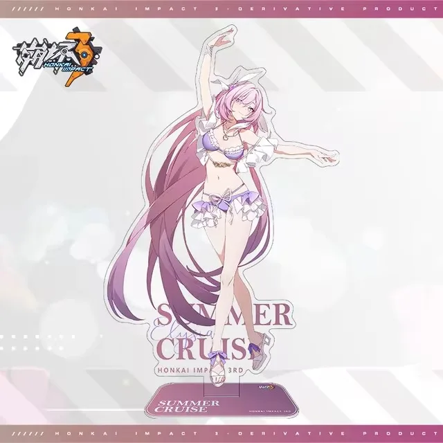 Game Honkai 3rd Cosplay Acrylic Stand Figure SUMMER CRUISE Stand Misteln Elysia Kiana Bronya Mei Sushang Anime Xmas Gift