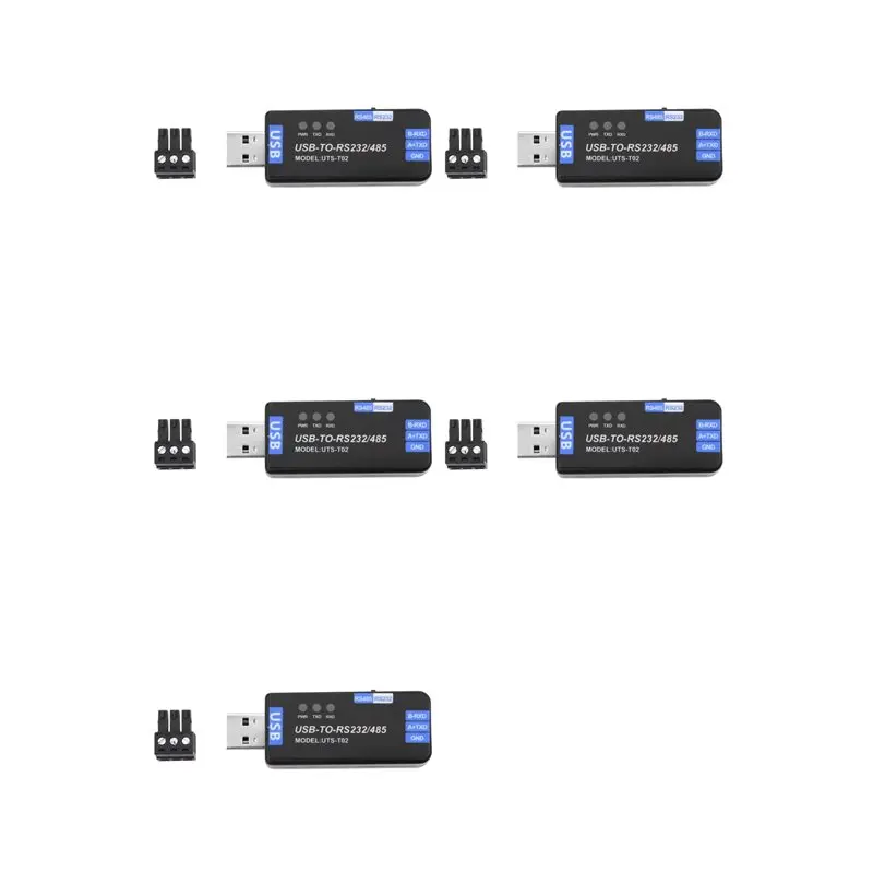 

5X USB-модуль связи RS485/RS232, двунаправленный полудуплексный преобразователь последовательной линии, модуль связи