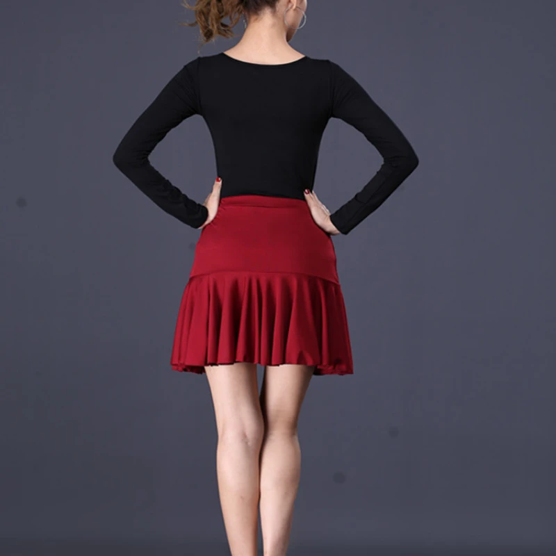 Latin Dance Skirt Female Adult Sexy Short Dress New Dance Performance Wavy-edge Skirt Professional Dance Training Dance Dress