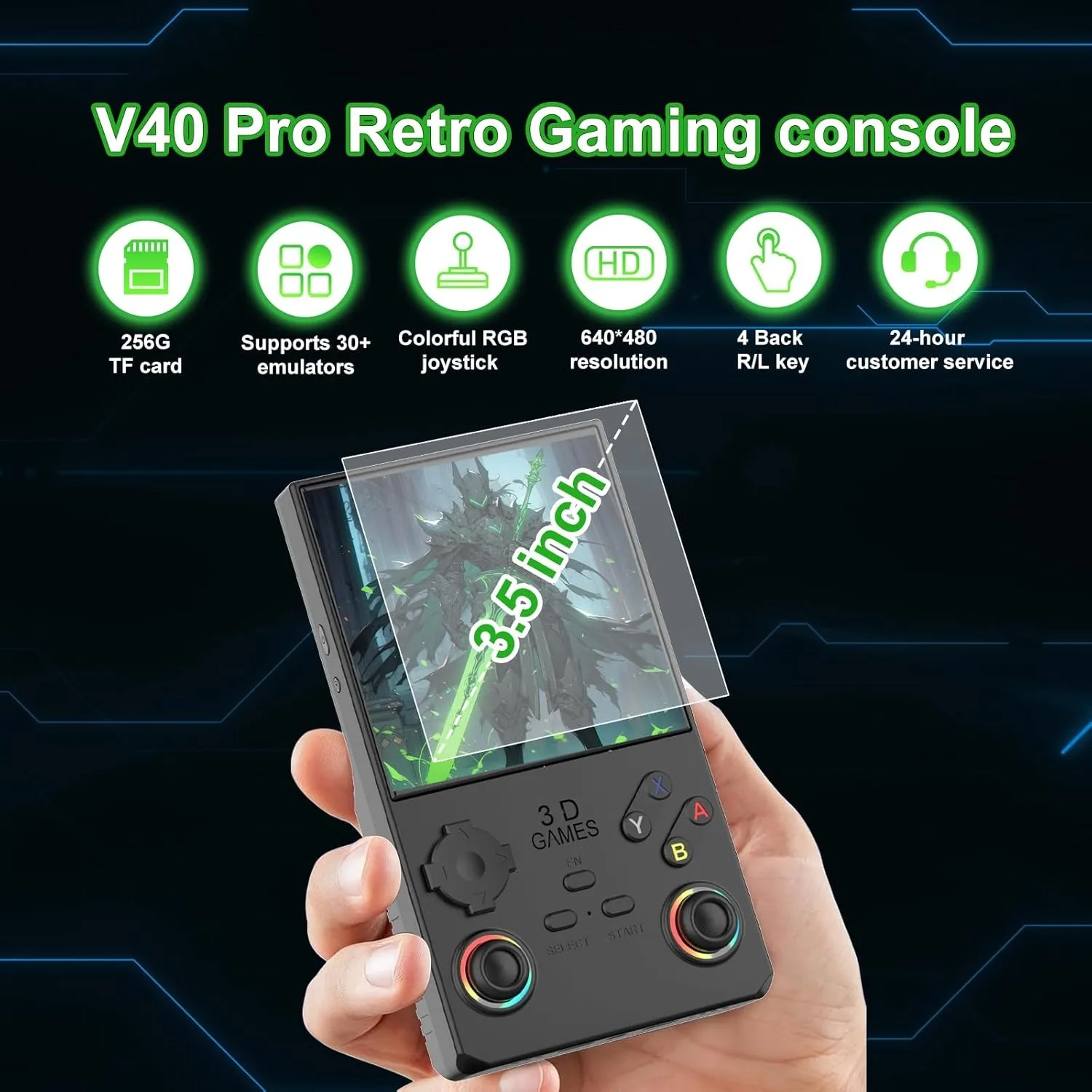 fllapt-v40pro-retro-handheld-game-console-35-inch-4k-hd-built-in-35000-classic-games-36-simulators-linux-system