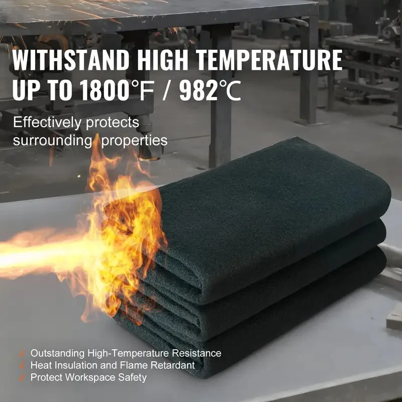 2mm/5mm Pre Oxidized Fiber Welding Blanket Fireproof Heat Resistant Nonwoven Insulation Pad for Soldering and Welding Safety Use
