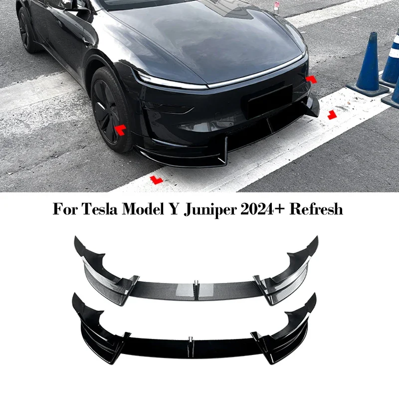 

ABS Plastic Material Front Bumper Lip for Tesla Model Y 2024+ Refresh Car Front Spoiler Diffuser Splitter Auto Accessories