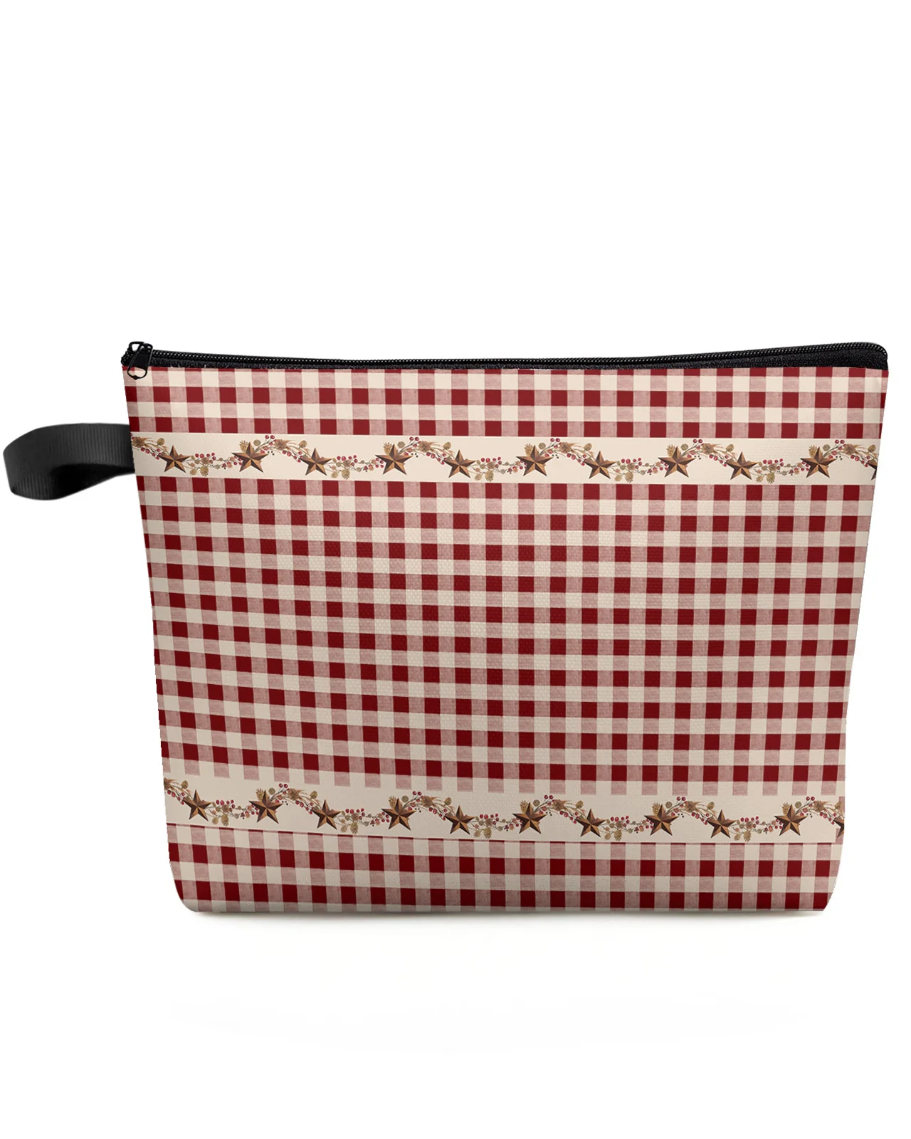 Country Style Retro Red Plaid Makeup Bag Pouch Travel Essentials Lady Women Cosmetic Bags Toilet Organizer Storage Pencil Case