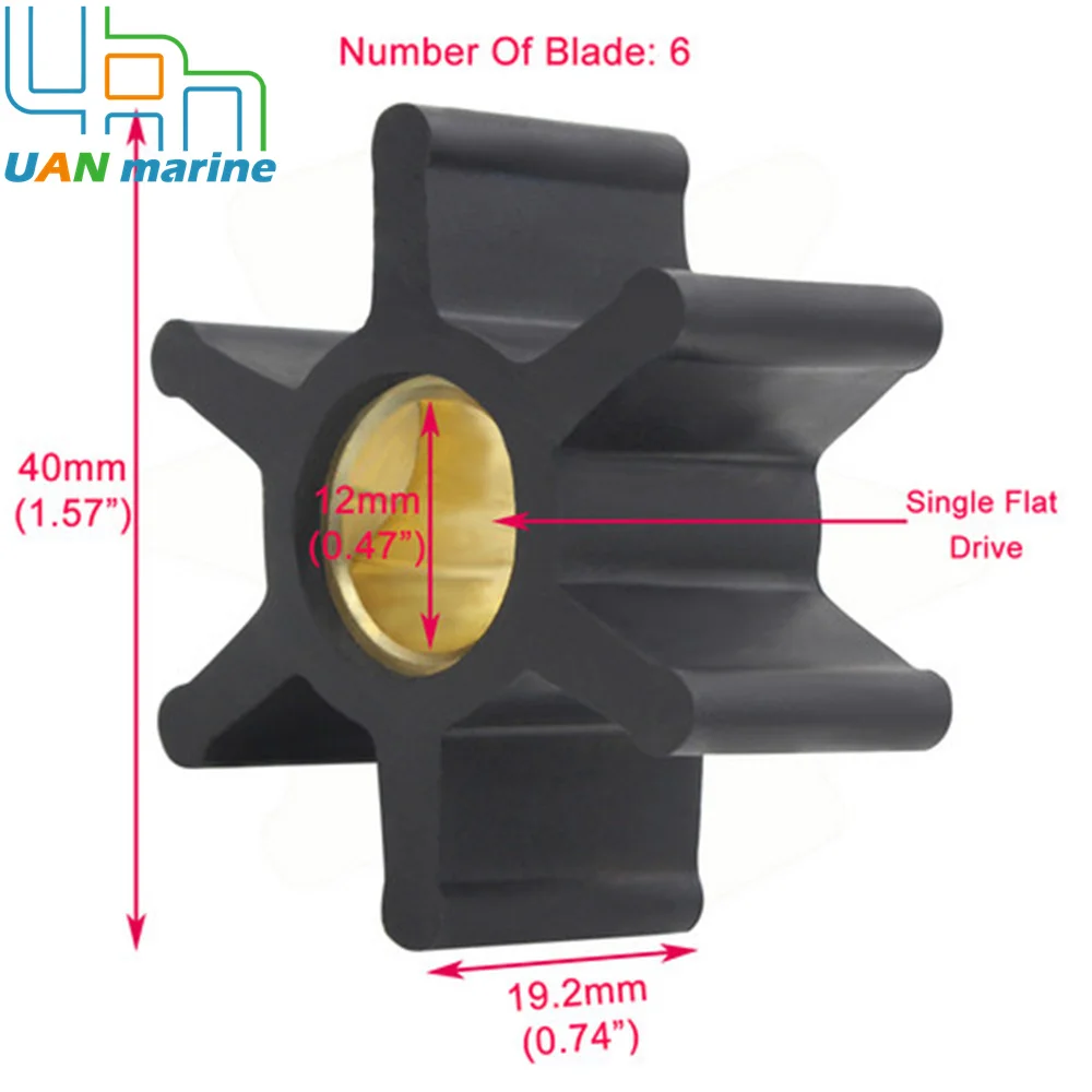 Inboard Water Pump Impeller for Kohler 4E 5E 7.3E 6EF 359978 Sherwood 8000K G8002-01 Onan 541-1524 23-3314 ​JMP 7013 500190