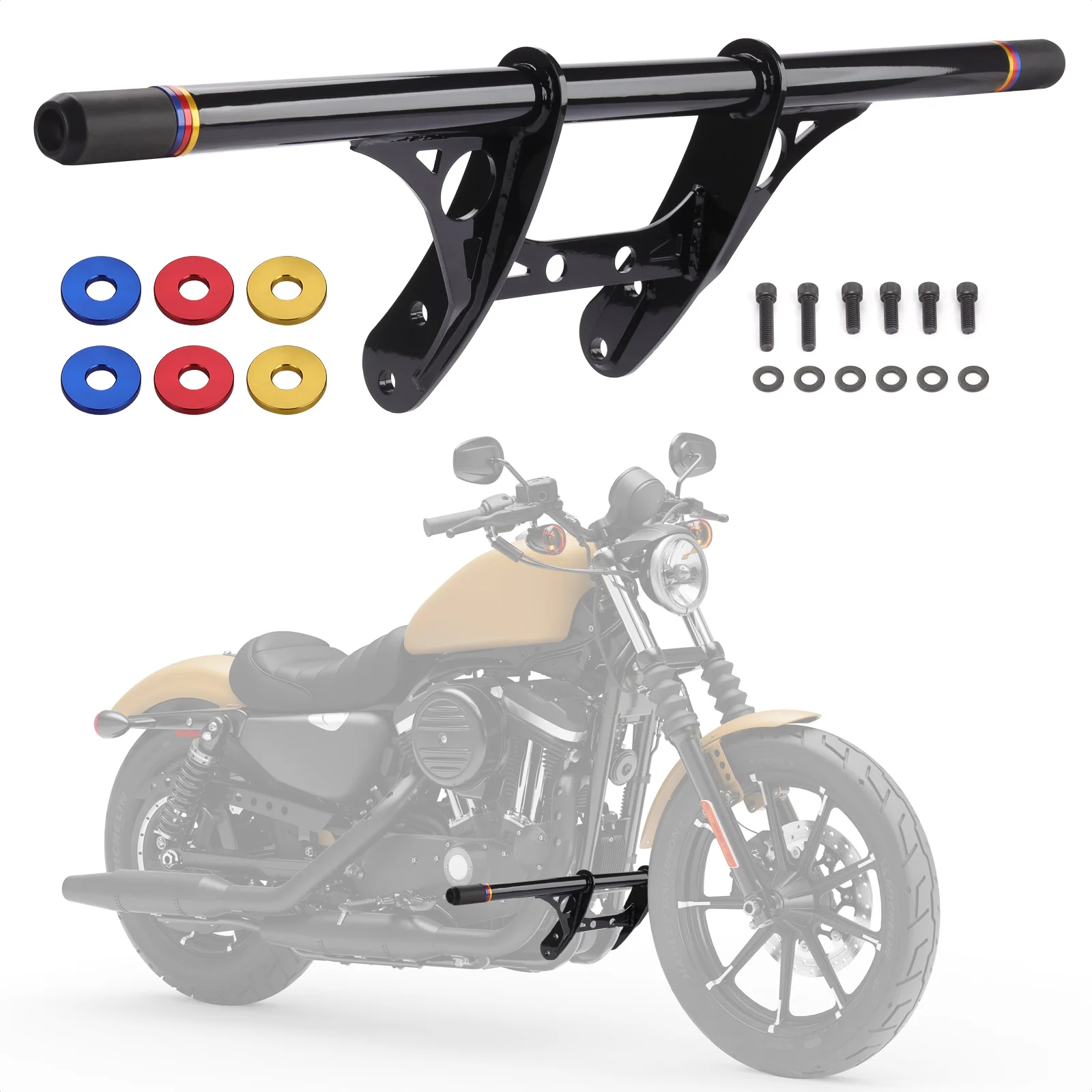 

Motorcycle Gloss Black Front Highway Engine Guard Crash Bar for Harley Sportster 883 1200 2004-later Accessories