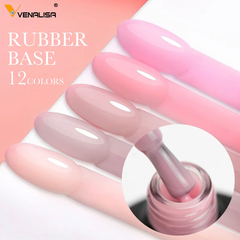 VENALISA Rubber Base Coat Color Baby Boomer Cover Nude French Nail Camouflage Soak off UV LED Jelly Translucent Semi Permanent