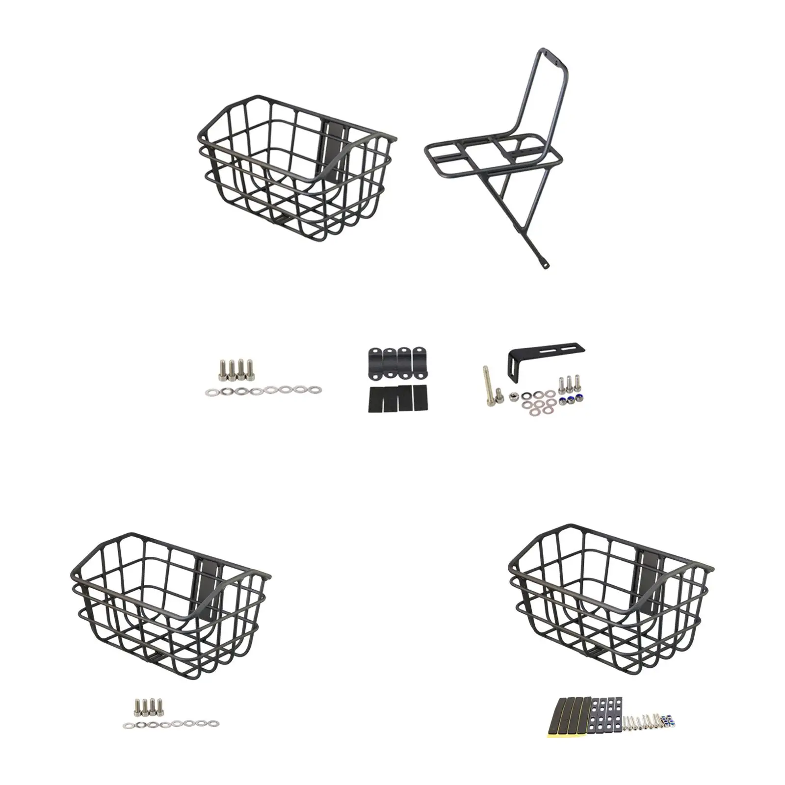Bicycle Storage Basket Accessories Front Freight Basket Black for Driving