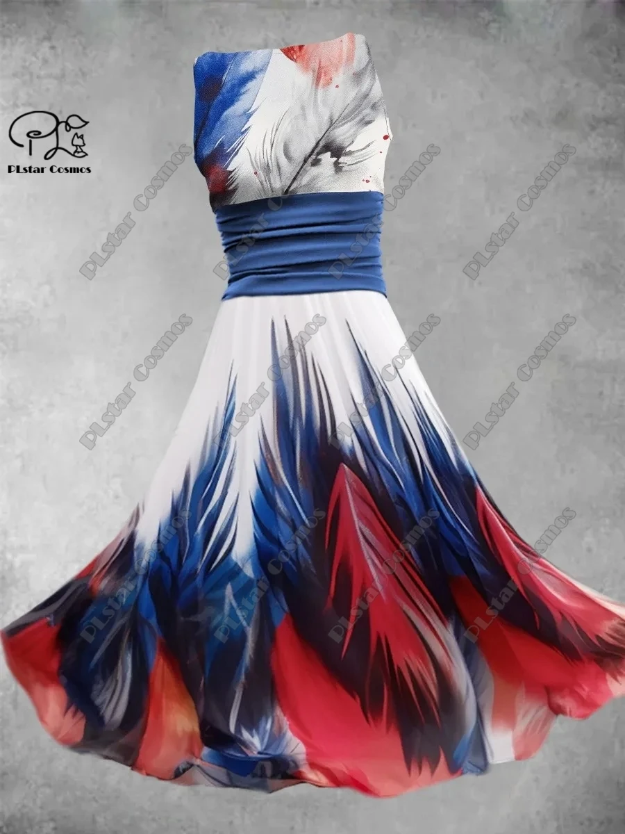 

3D printing new peacock starry sky gradient music fireworks pattern vest dress series for yourself 3
