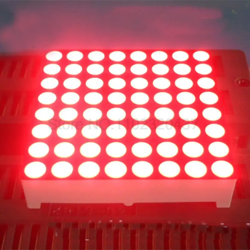 

10Pcs/lot Wholesale 8*8 Dots Red Light LEDs Dot Matrix Display 3.75mm digital display Row Common Anode