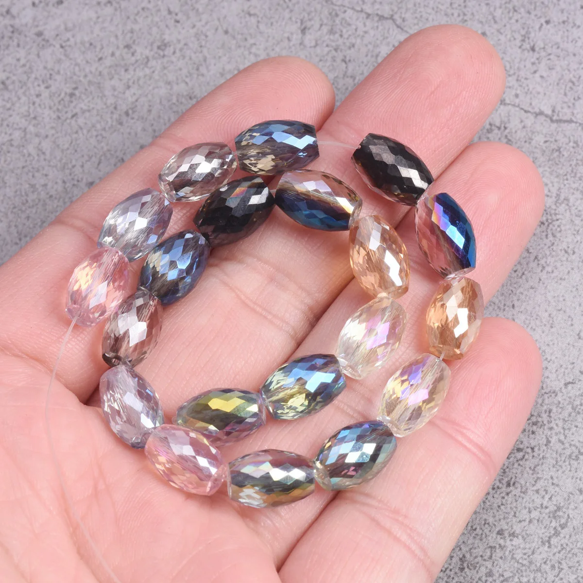 10pcs 10x6mm 12x8mm Oval Cylinder Faceted Cut Crystal Glass Loose Crafts Beads for Jewelry Making DIY - Image 5