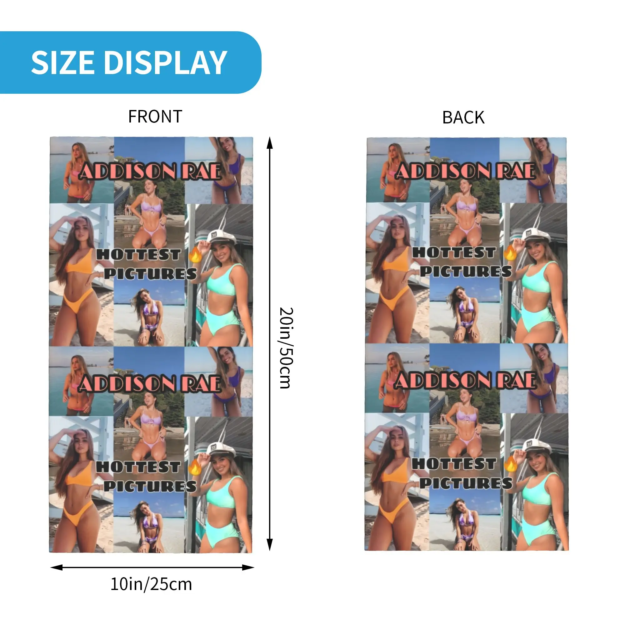 مخصص أديسون راي المغني الأمريكي باندانا الشتاء الرقبة أدفأ الرجال يندبروف التفاف الوجه وشاح للمشي الجراب عقال