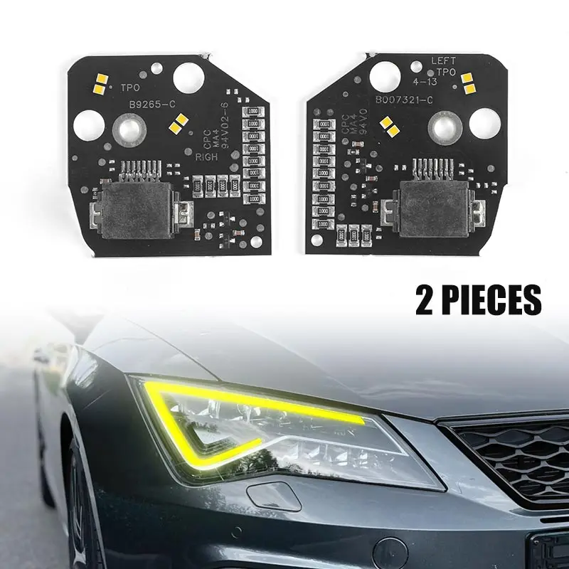 

DRL LED Headlight Daytime Running Lights Angel Eyes Board Chips Module For Seat Leon MK3 2013 2014 2015 2016 5F0941475 5F0941476