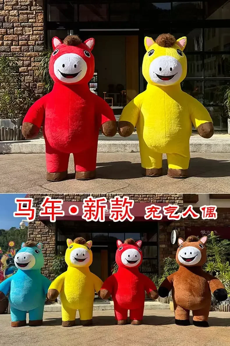 Giant Inflatable Horse Mascot Costume Walking Doll For Halloween Carnival And Fancy Parties No Battery
