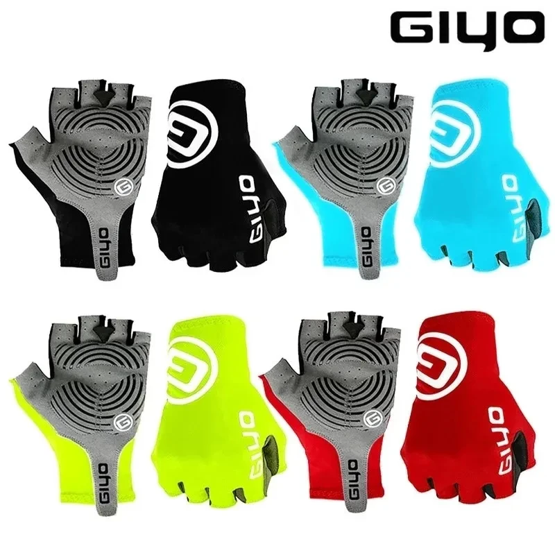 Giyo Half-finger Gloves Anti-slip Bicycle Mitten Lycra Fabric Men\'s Cycling Fingerless Gloves MTB Road Bike Summer Short Gloves