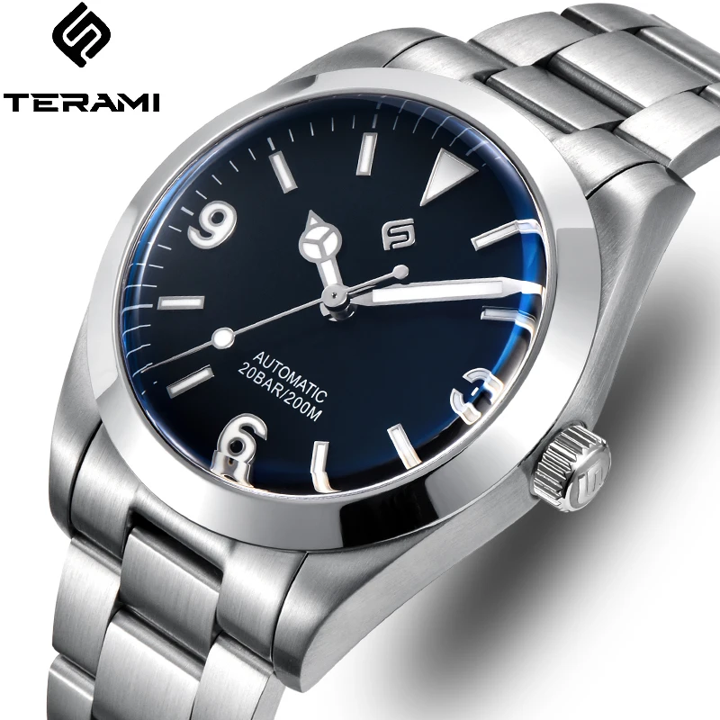 LIGE TERAMI Fashion Mechanical Men's Watch NH35 Automatic Movement Casual Stainless 200M Waterproof Luminous Clocks Reloj Hombre