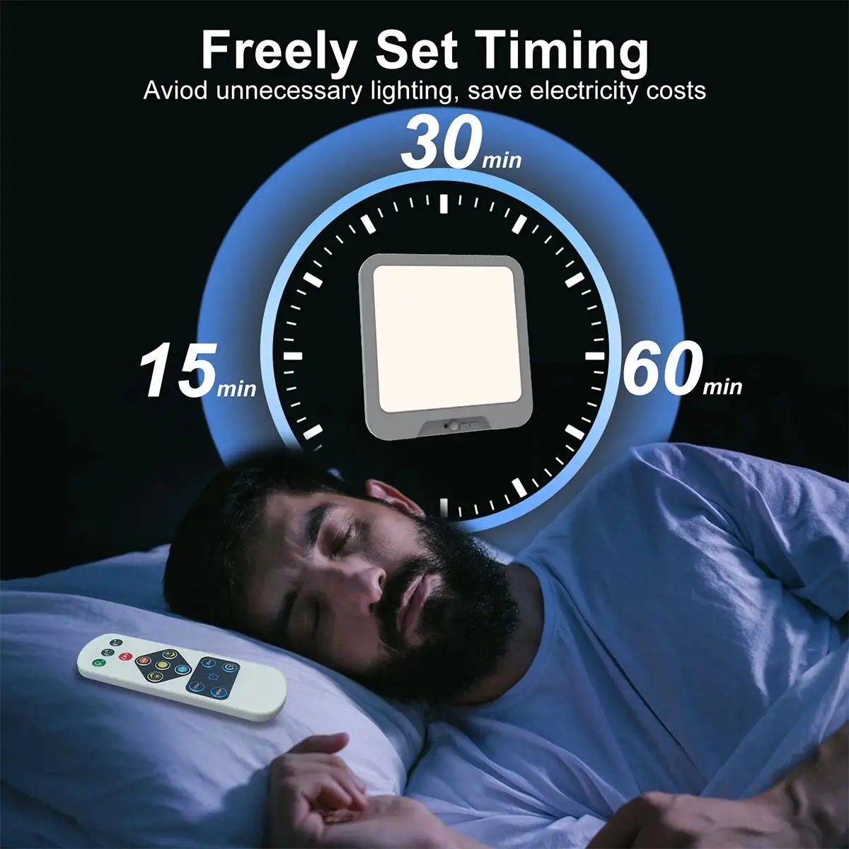 Capteur de mouvement a mené la lampe de plafond de balcon Timer sans fil pour le salon cuisine mur de télécommande petite nuit