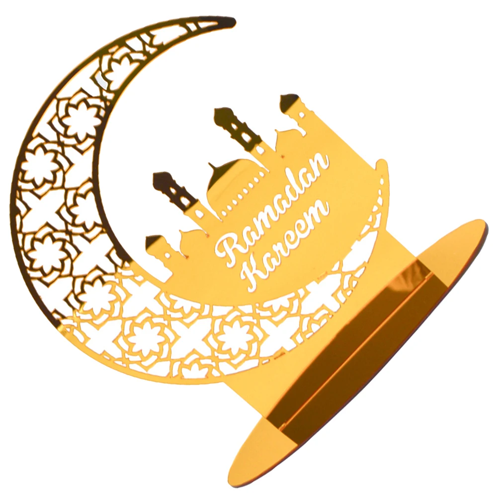 

Acrylic naments 2mm Double Sided Golden Muslim Eid Decor Ramadan Tabletop Centerpieces Home Holiday Signs Festive Plaque