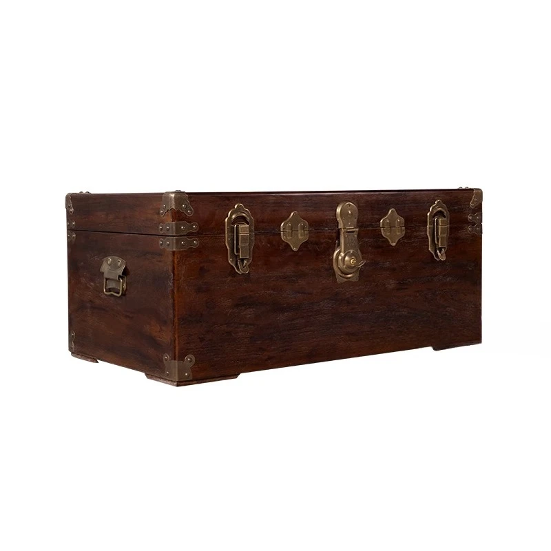 

wabi sandy camphor wood box, retro and nostalgic clothes storage box, old calligraphy and painting storage box