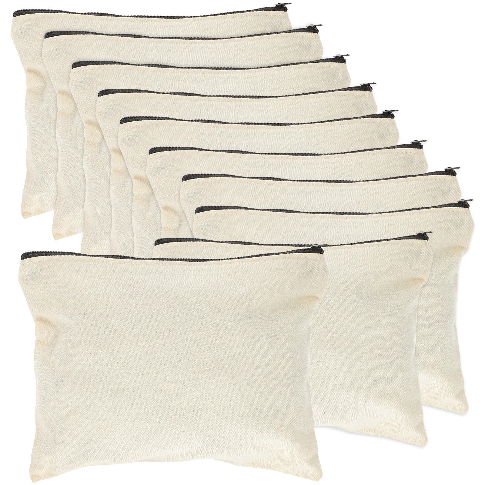 

10 Pcs Bag Canvas Pouch Heavy Duty Zipper Small Organizer Pouches with Fabric