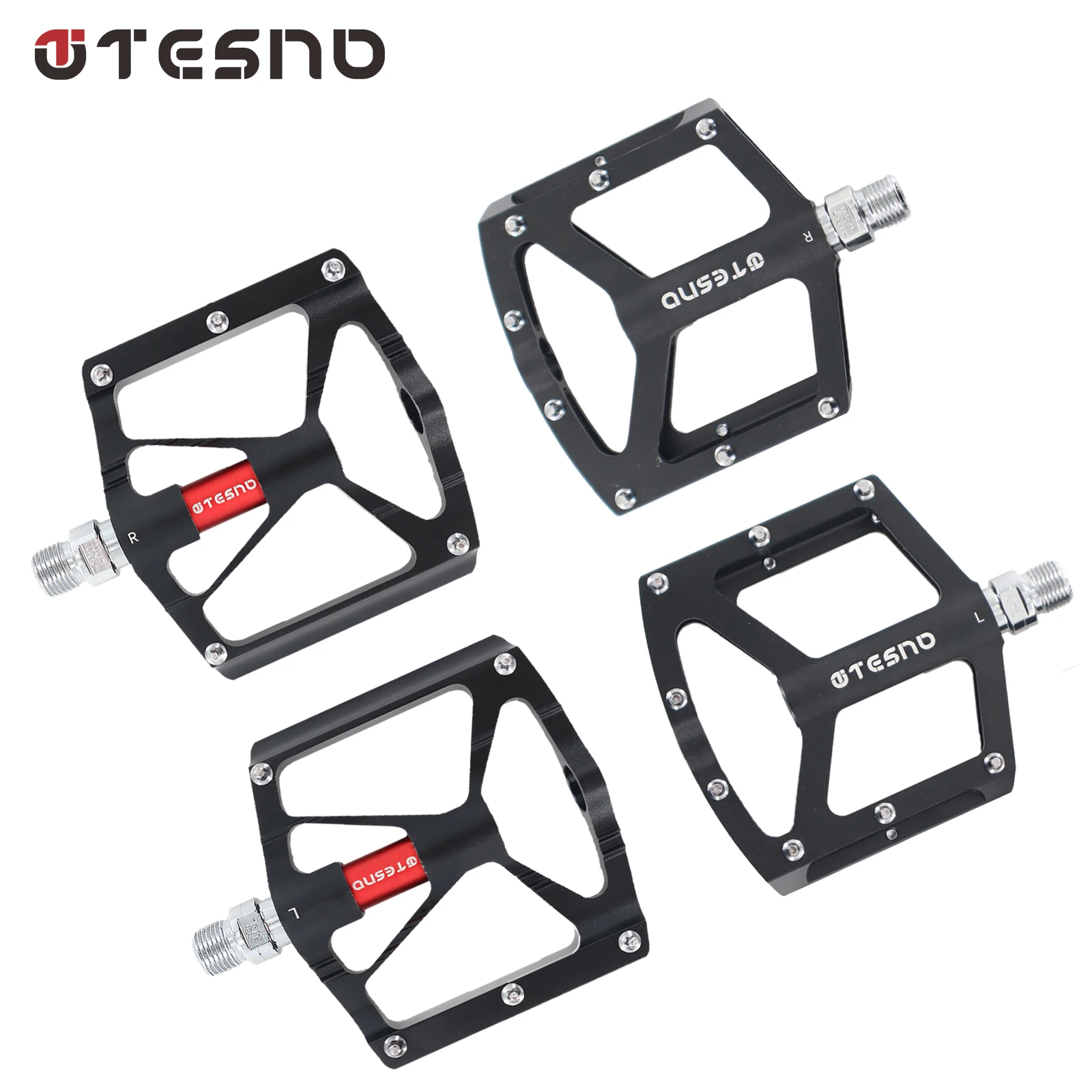 

TESNO Sealed Bearing Bicycle Pedals CNC Aluminum Alloy Anti Slip MTB bicycle pedals Profession Bike Accessories For Cycling