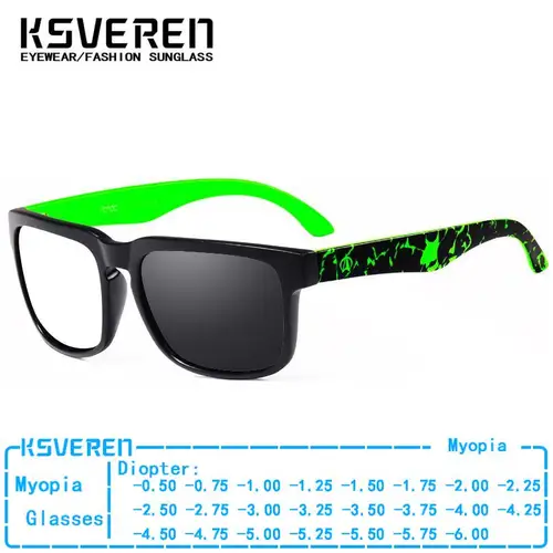 Gafas deportivas fotocromáticas cuadradas para miopía para hombre, gafas para miopía con acabado de marco completo, gafas que cambian de Color para exteriores-0,5 a-6,0