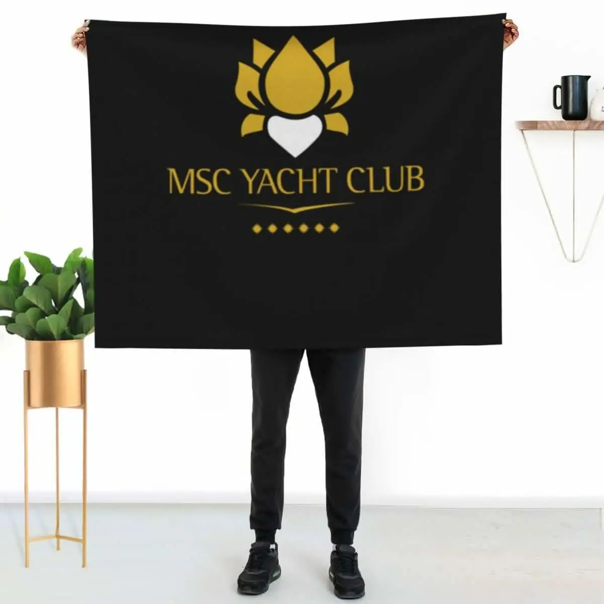 Msc Yacht Club Logo Design Throw Blanket Hair Custom Travel Decorative Beds Picnic Comforter Blankets