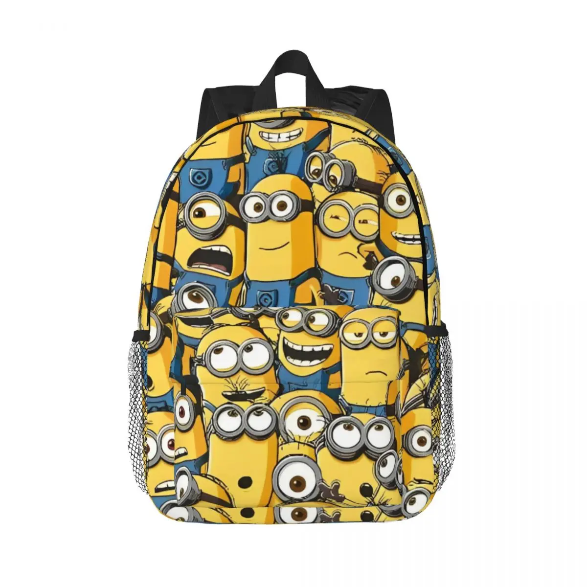 Minions Novo padrão elegante bolsa escolar estampada mochila leve de 15 polegadas