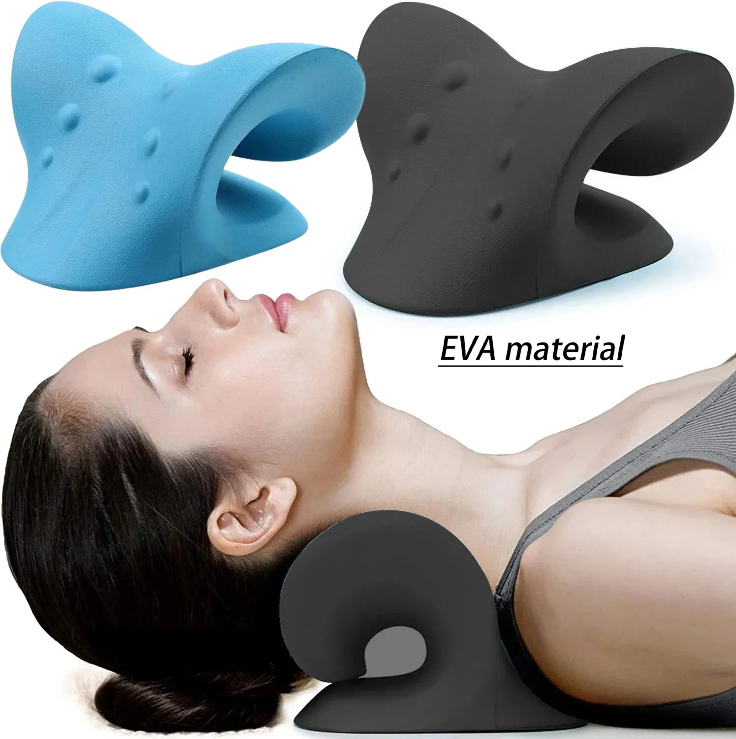 Neck Shoulder Stretcher Relaxer Cervical Chiropractic Traction Device Pillow for Pain Relief Cervical Spine Alignment Gift