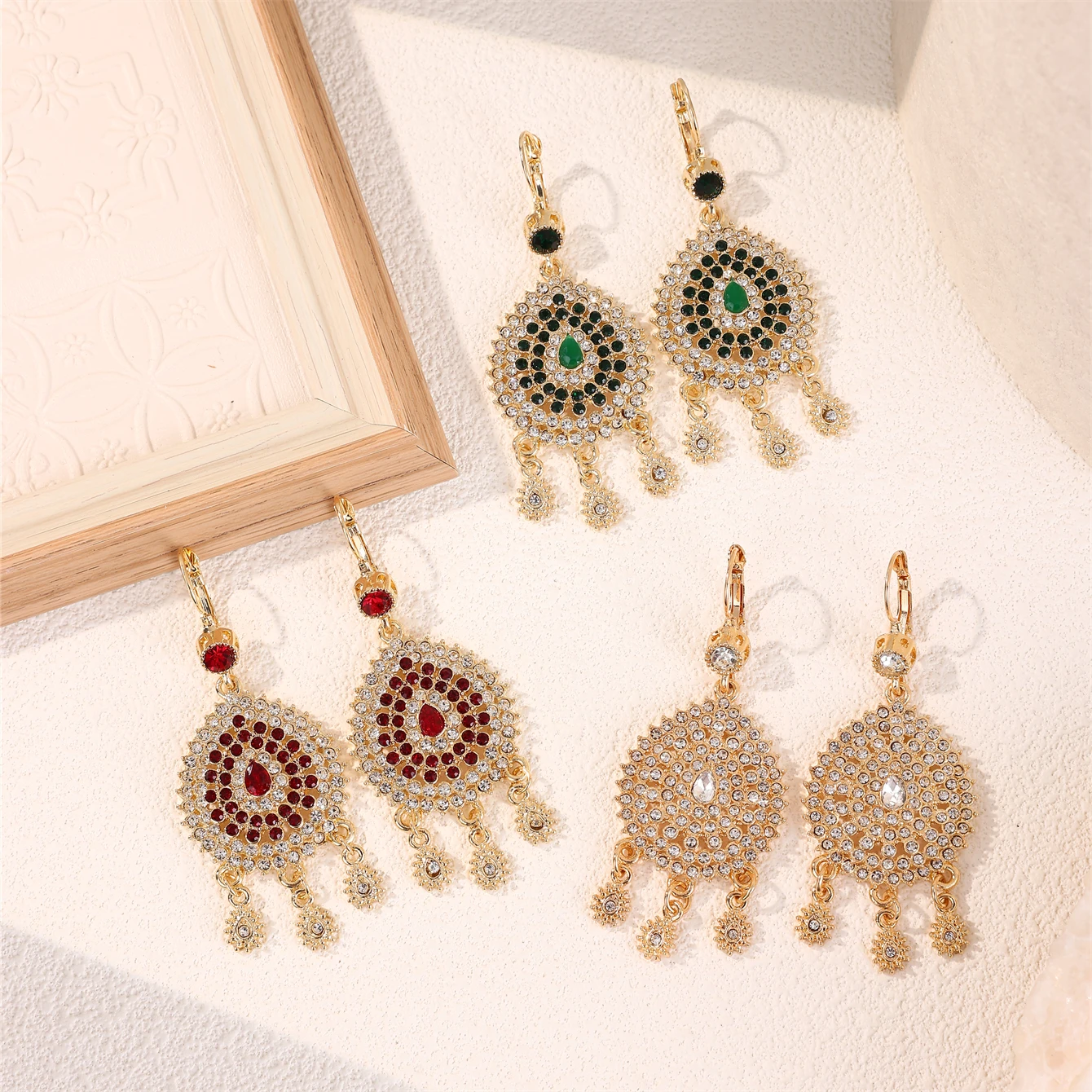 Fashionable And Popular Earrings Crystal Set Earrings Womens Accessories Elegant Party Wedding Accessories