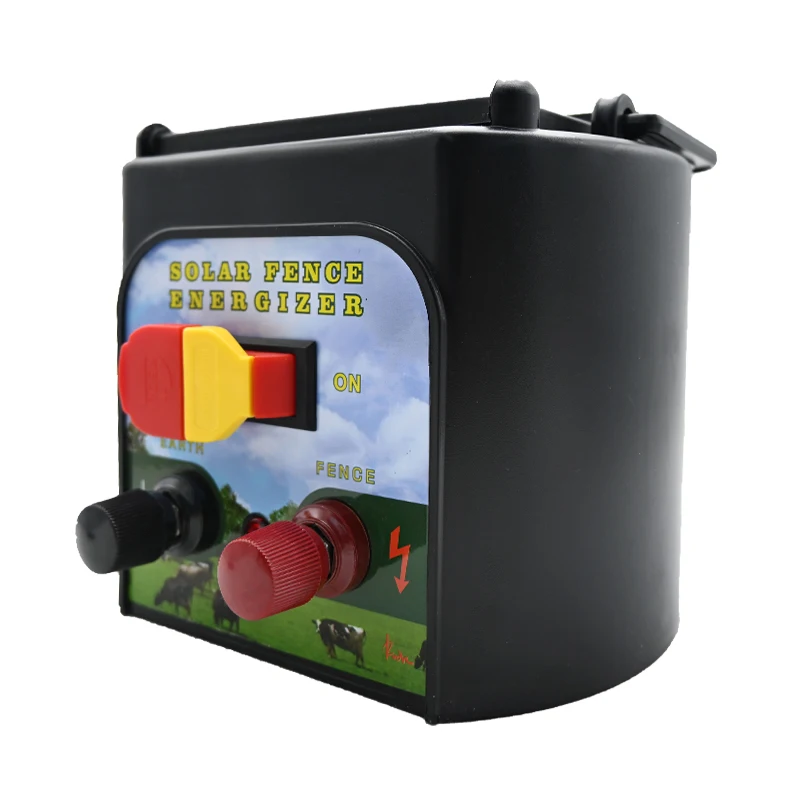 Solar Powered Electric Fence Energizer, High Efficiency Fence Charger for Farm Livestock and Poultry Pasture Protection